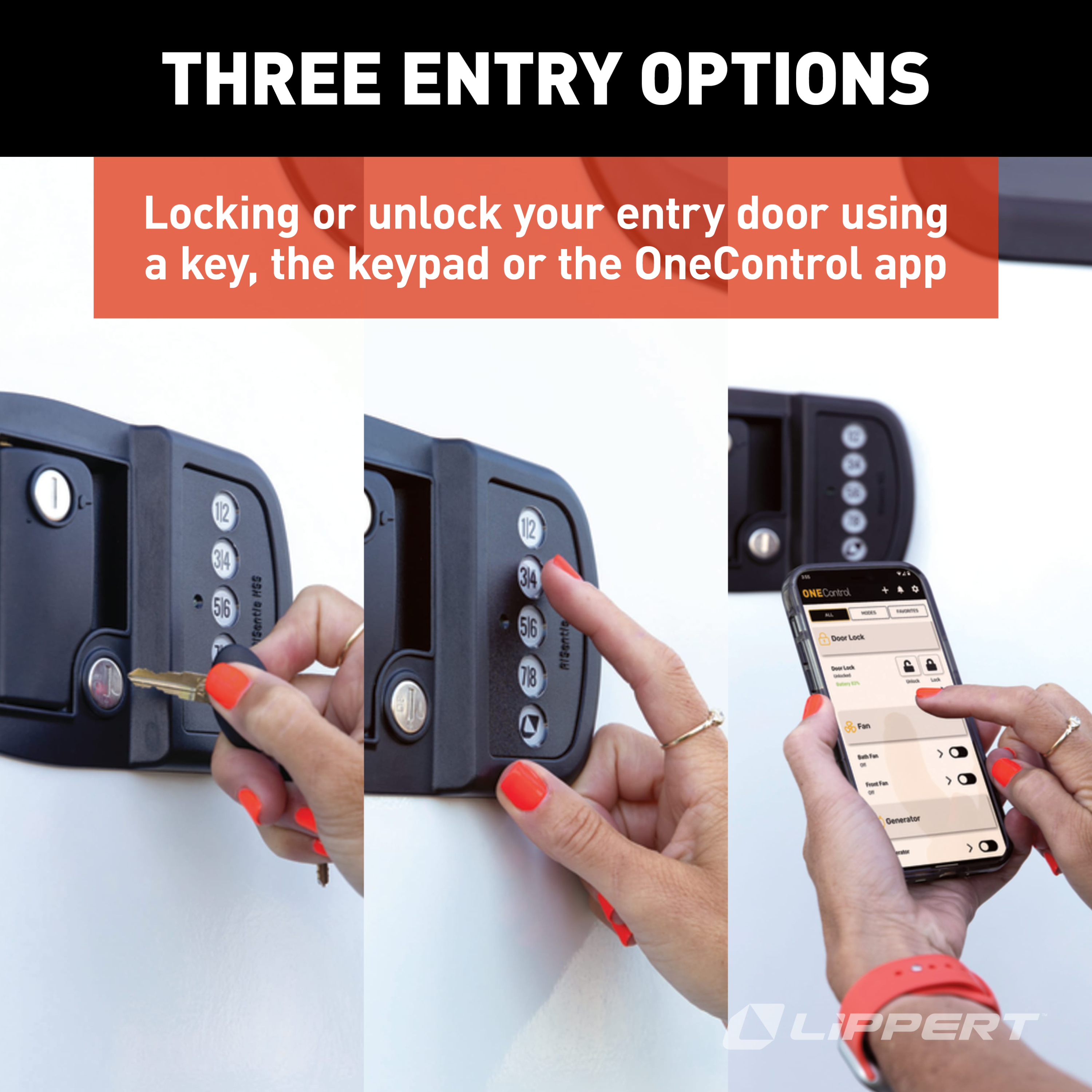 Lippert Keyless RV Door Lock with Bluetooth - Left thumbnail 2