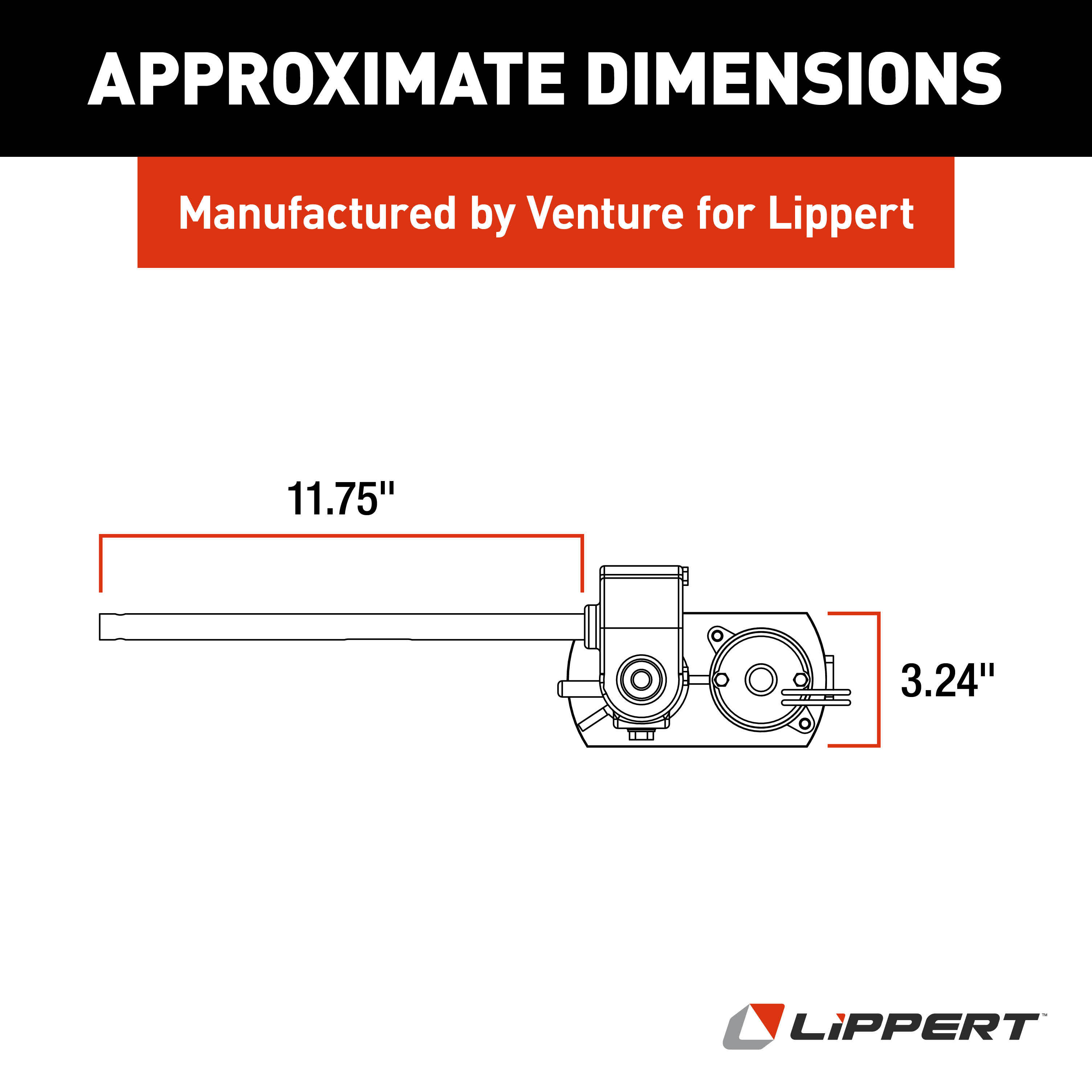 Lippert Replacement Above-Floor Slide-Out 18:1 Venture Motor