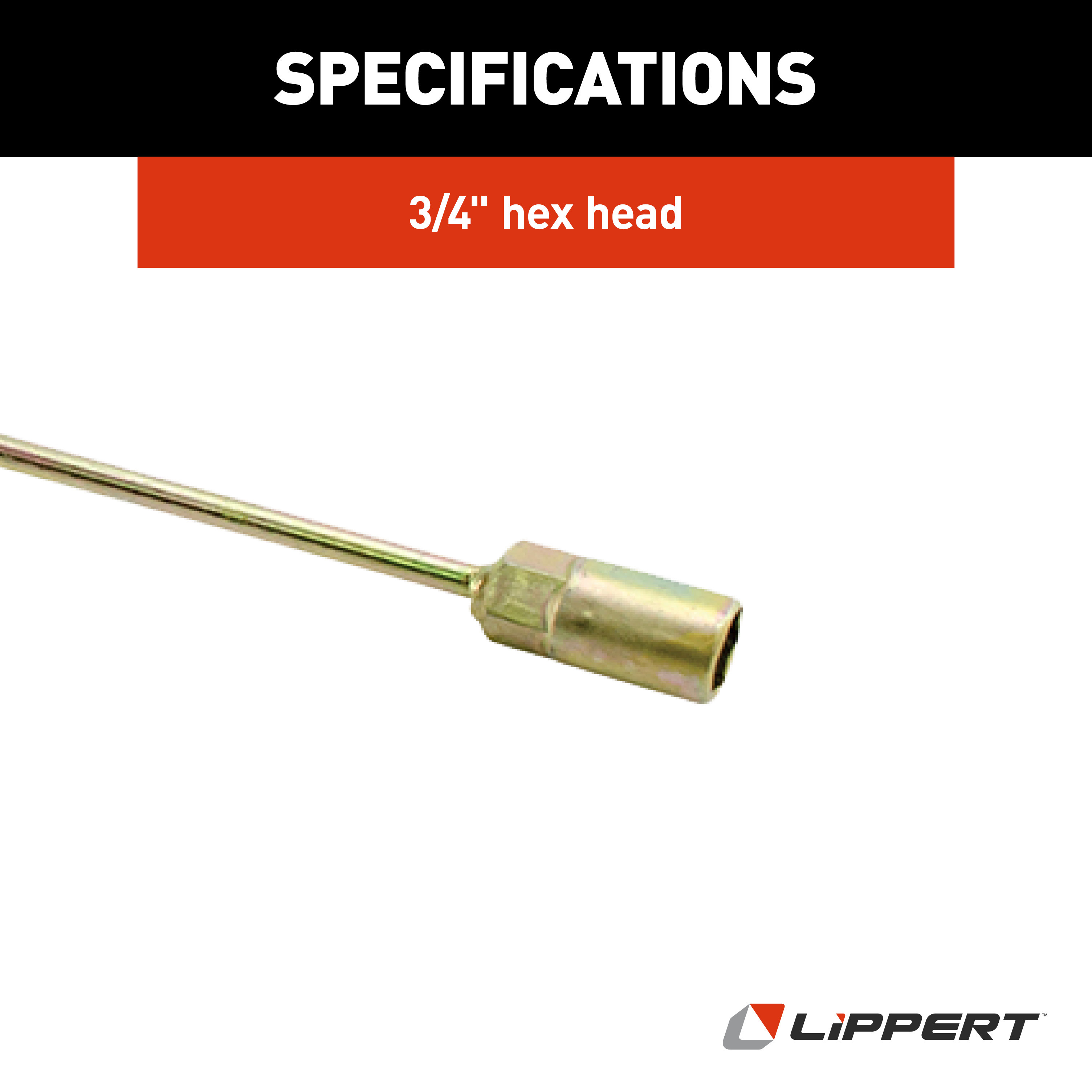 Lippert Manual Crank Handle for RV Jacks & Slide-Outs - 3/4" Hex thumbnail 5