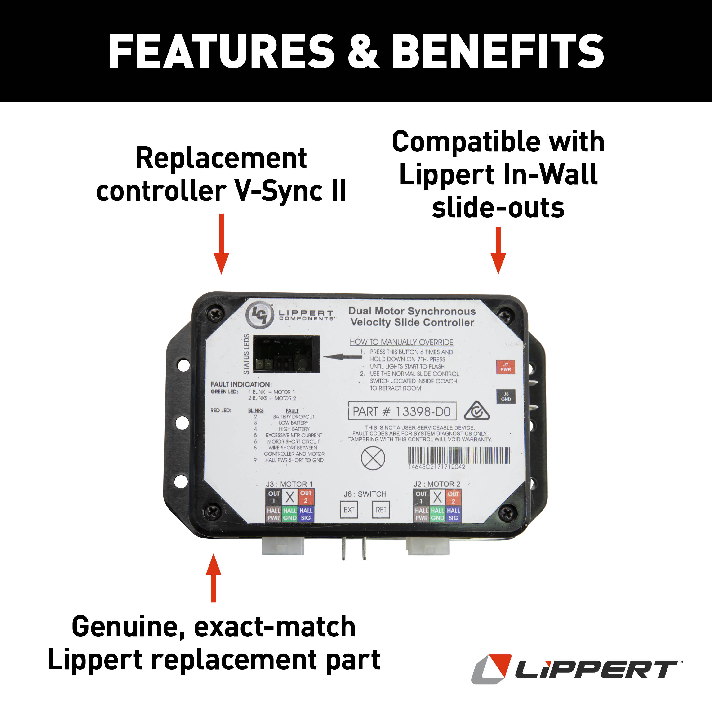 Lippert Replacement In-Wall Slide-Out Controller V-Sync II #13398-DO thumbnail 4
