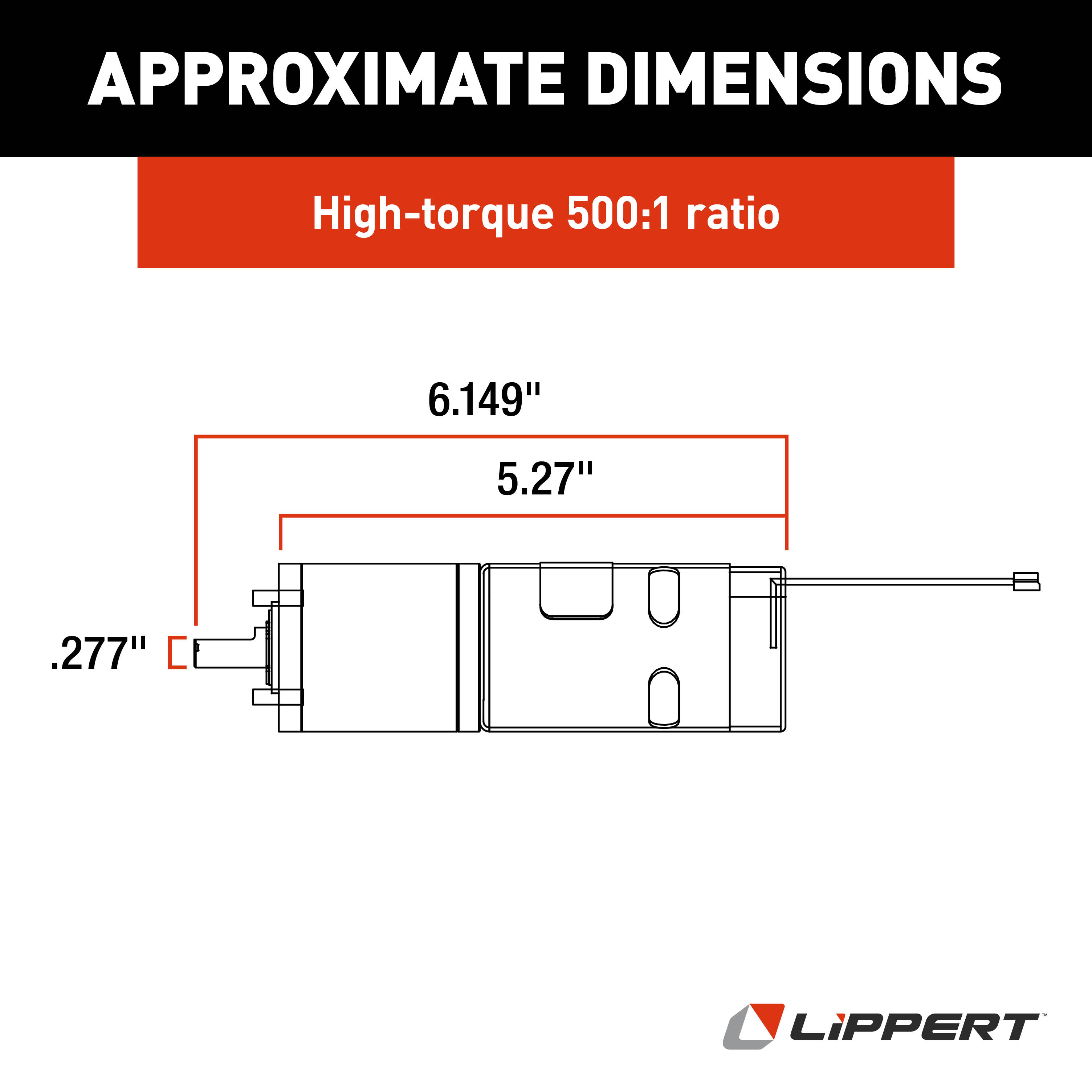 Lippert Replacement In-Wall Slide-Out High-Torque 500:1 Motor #287298 thumbnail 1
