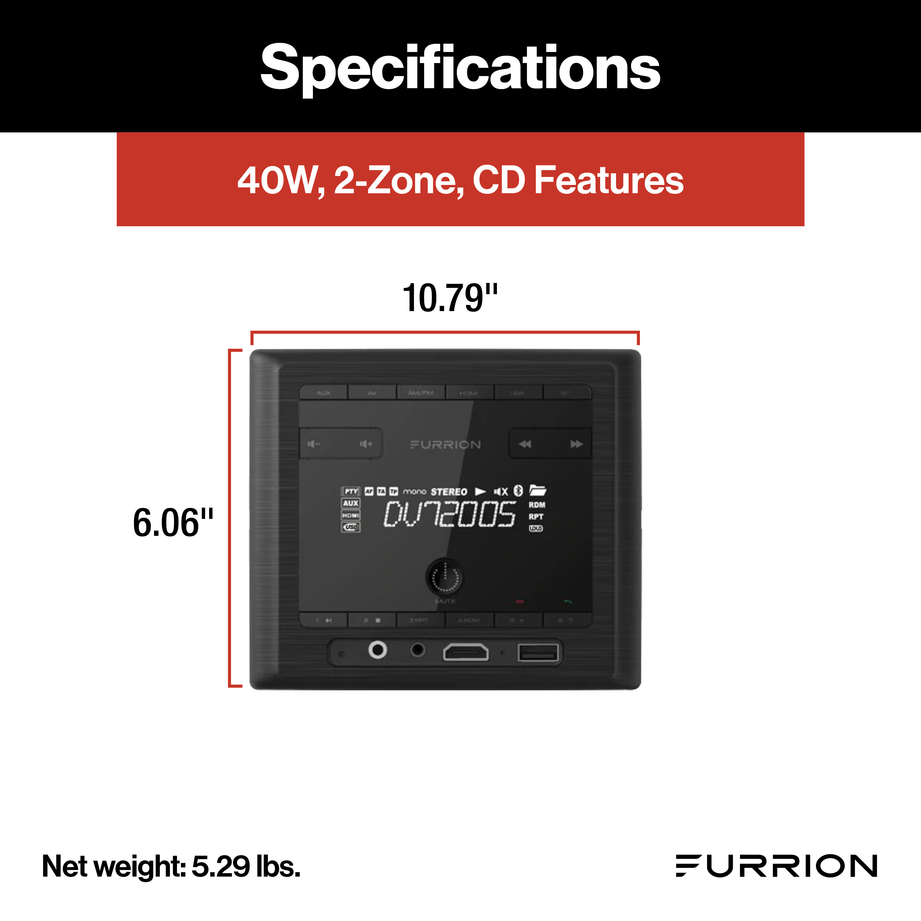 Furrion RV & Marine Entertainment System - 40W, 2-Zone #DV7200S thumbnail 2