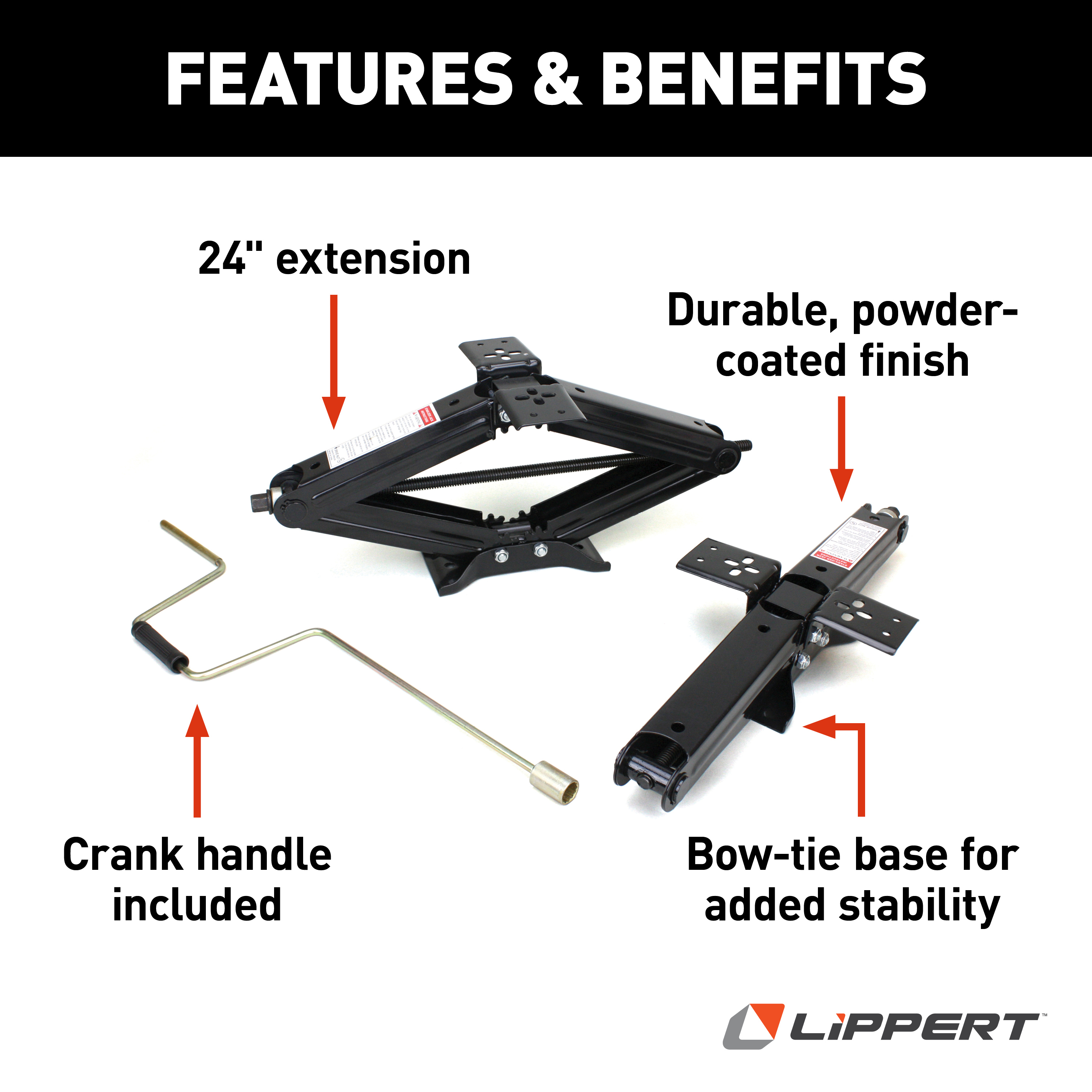 Lippert Manual RV Scissor Jack Kit - 24" 5,000 lbs. 2-Pack #285326 thumbnail 3