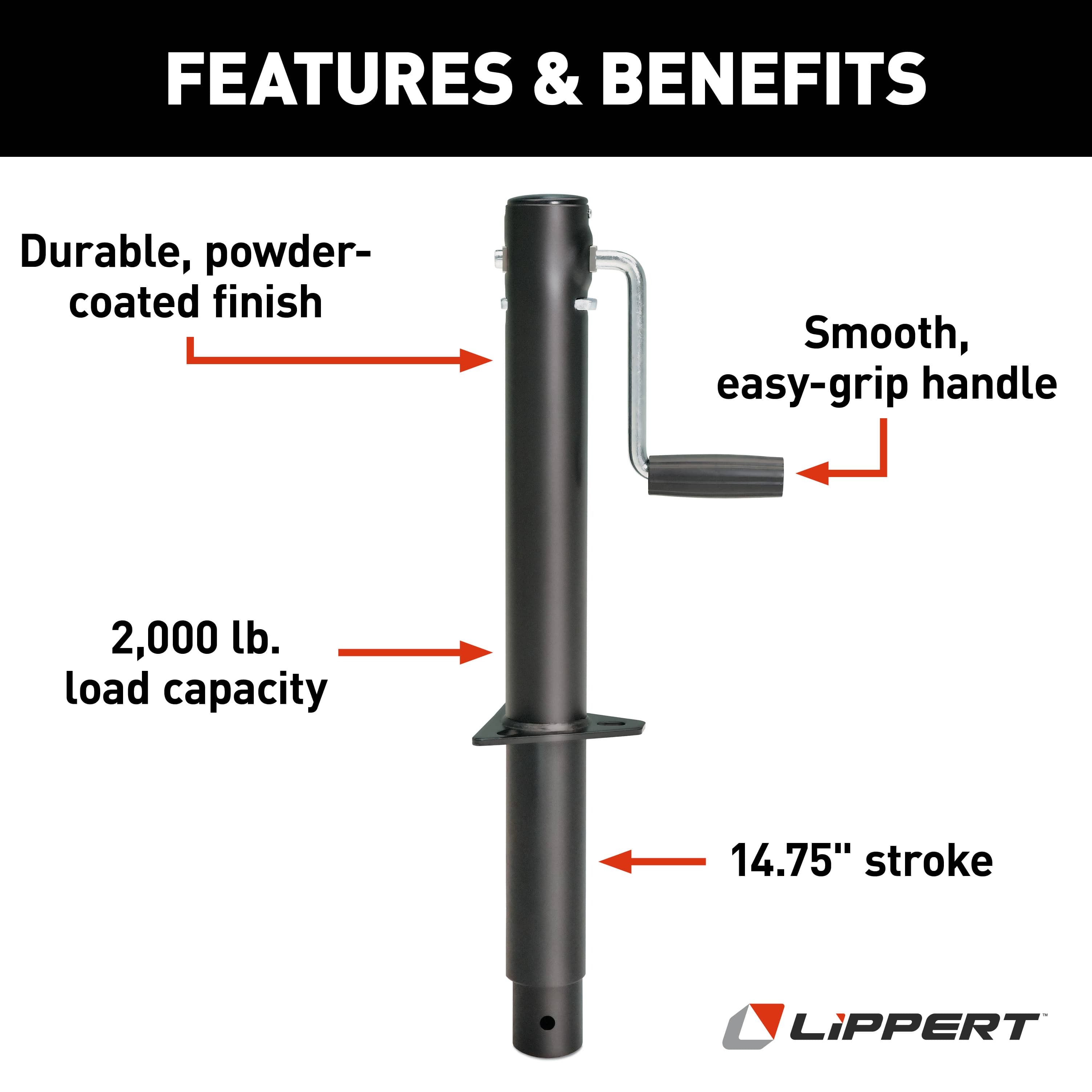 Lippert Manual Sidewinder Tongue Jack #133074 thumbnail 3