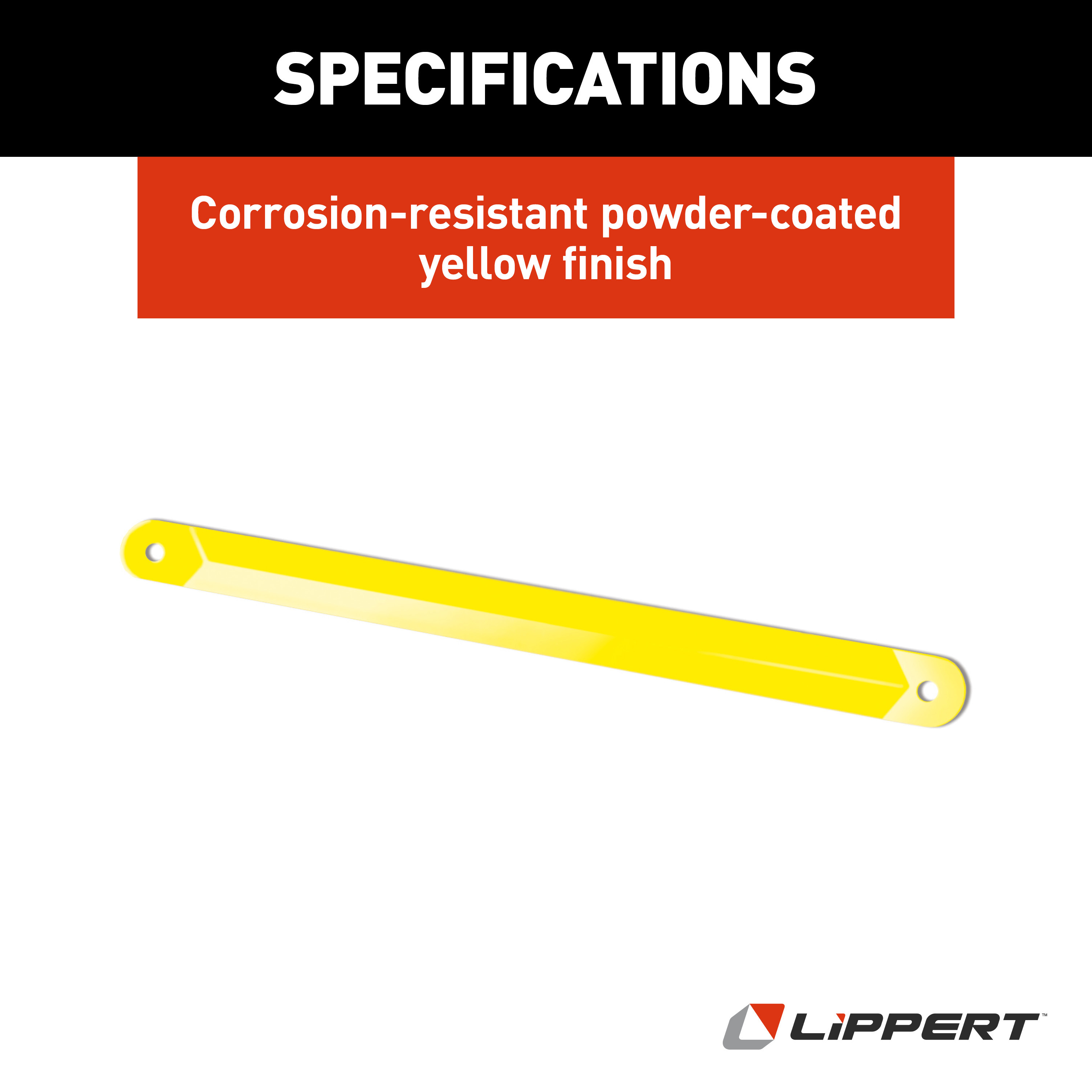 Lippert Replacement Power Stabilizer Support Arm - 19.3" Yellow #1134122 thumbnail 4