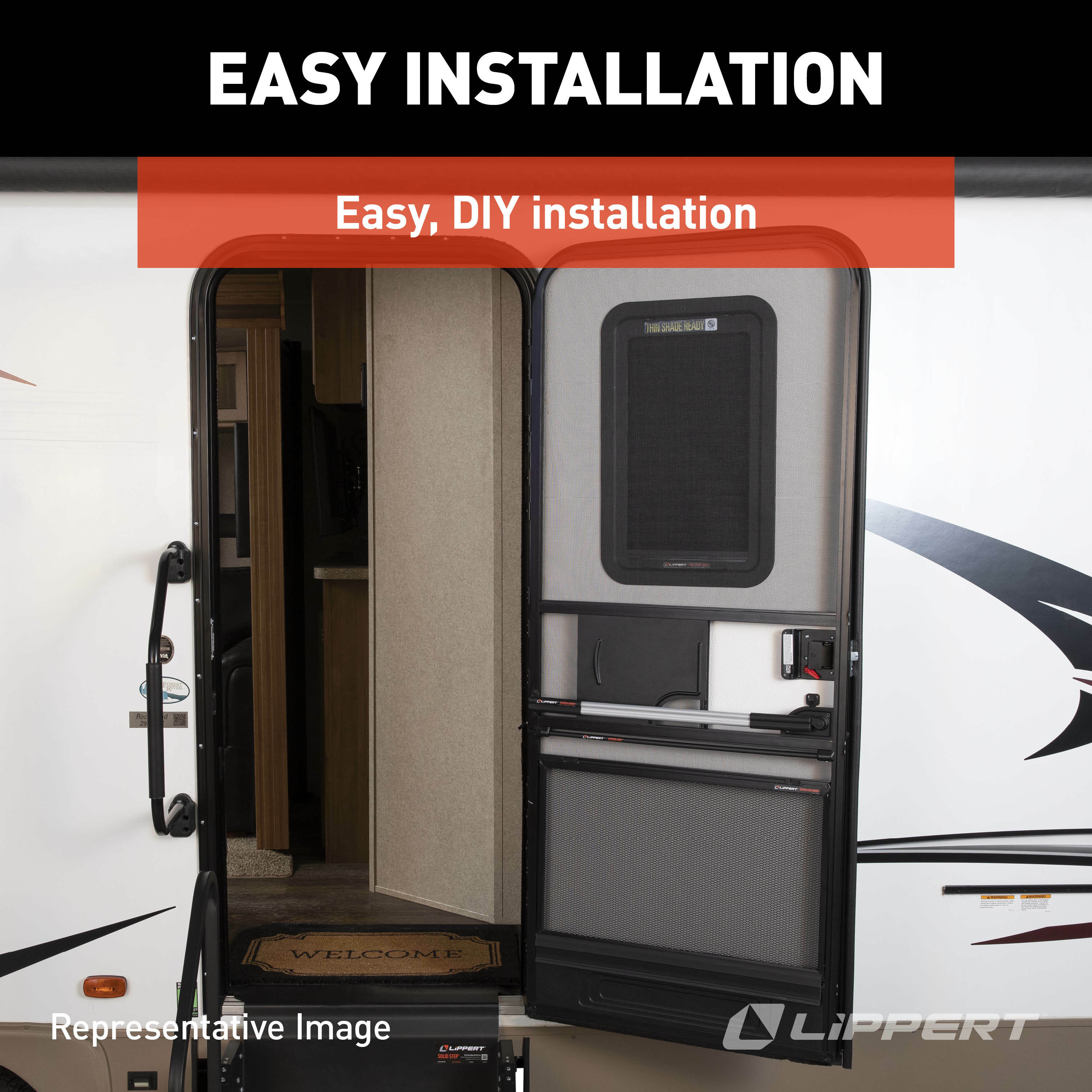 Lippert Motorhome Entry Screen Door Bubble Slider Panel #234101 thumbnail 3