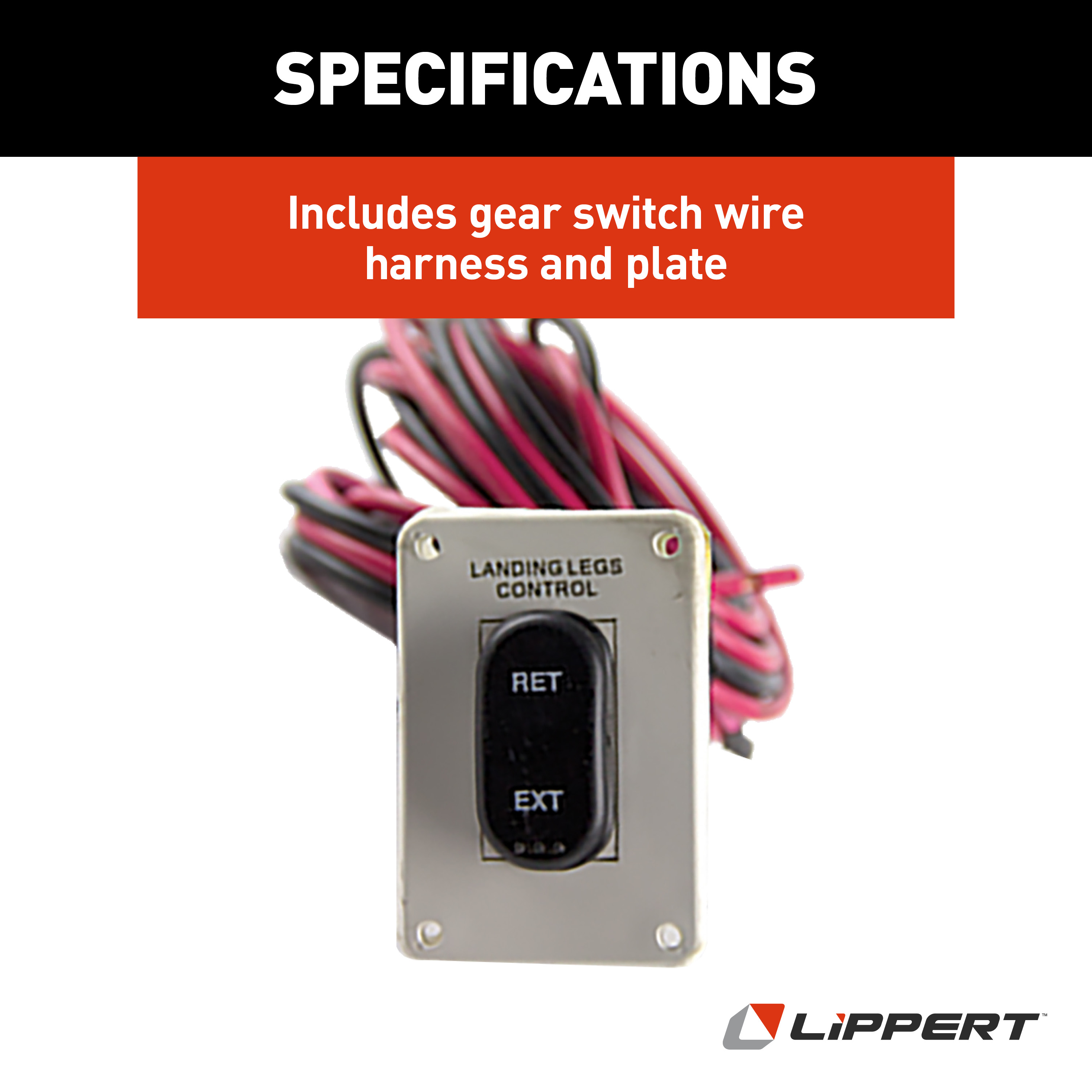 Lippert Replacement RV Landing Gear White IP-Rated Switch & Harness #145236 thumbnail 5