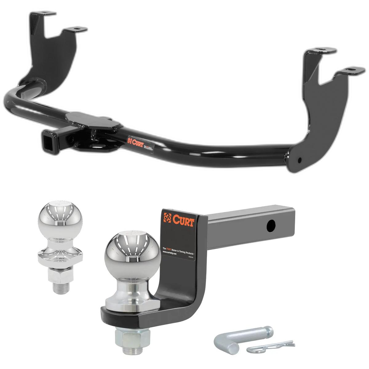 2013-2019 Volkswagen Beetle Convertible, excluding diesel Class 1 Trailer Hitch, 1-1/4" Receiver + 2" Ball + 1-7/8" Ball Kit thumbnail 0