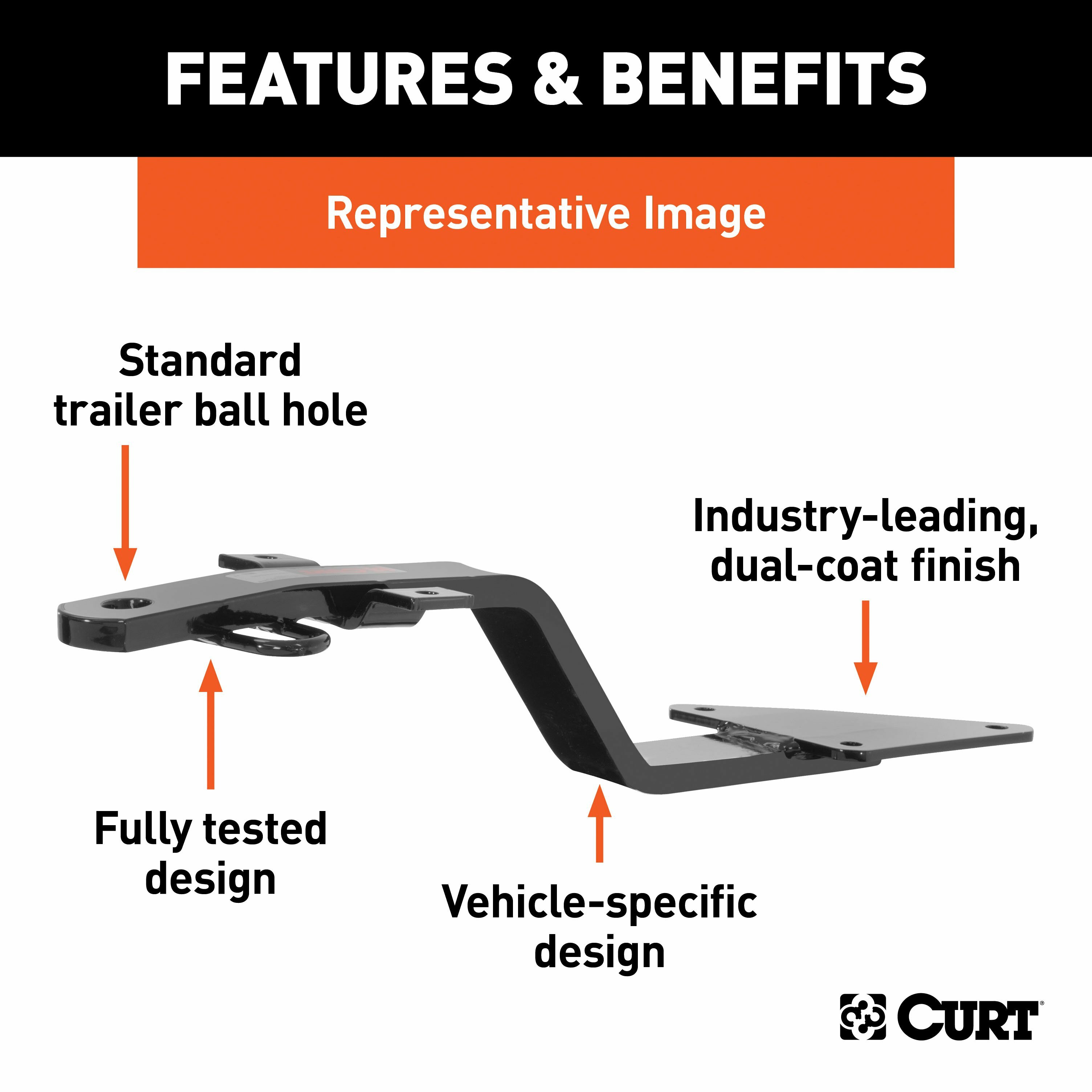 1985-1986 Subaru GL Wagon Class 1 Fixed-Tongue Trailer Hitch with 2" & 1-7/8" Ball thumbnail 3