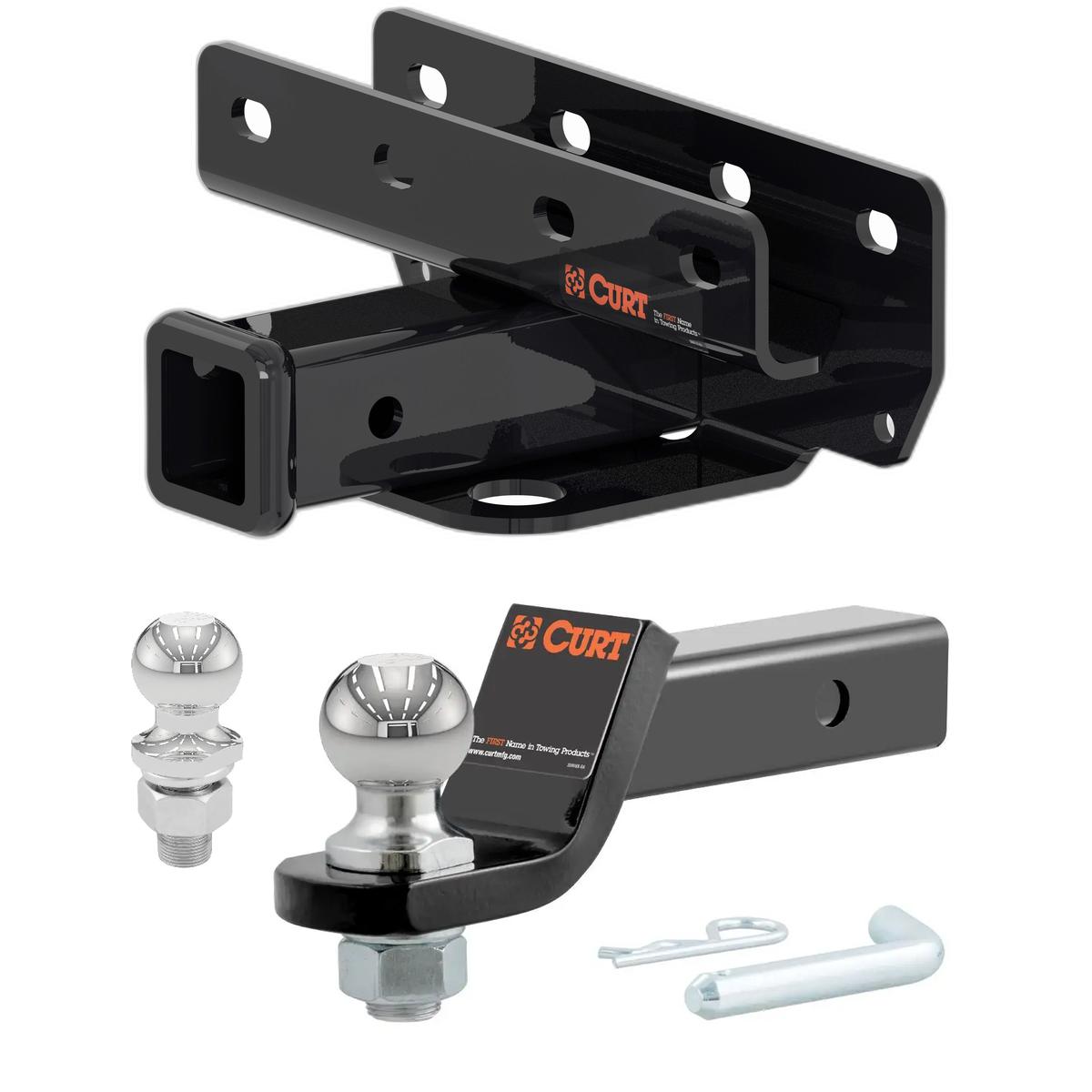 2007-2018 Jeep Wrangler JK CURT Class 3 Trailer Hitch, 2" Receiver + 2" Ball + 1-7/8" Ball Kit thumbnail 0