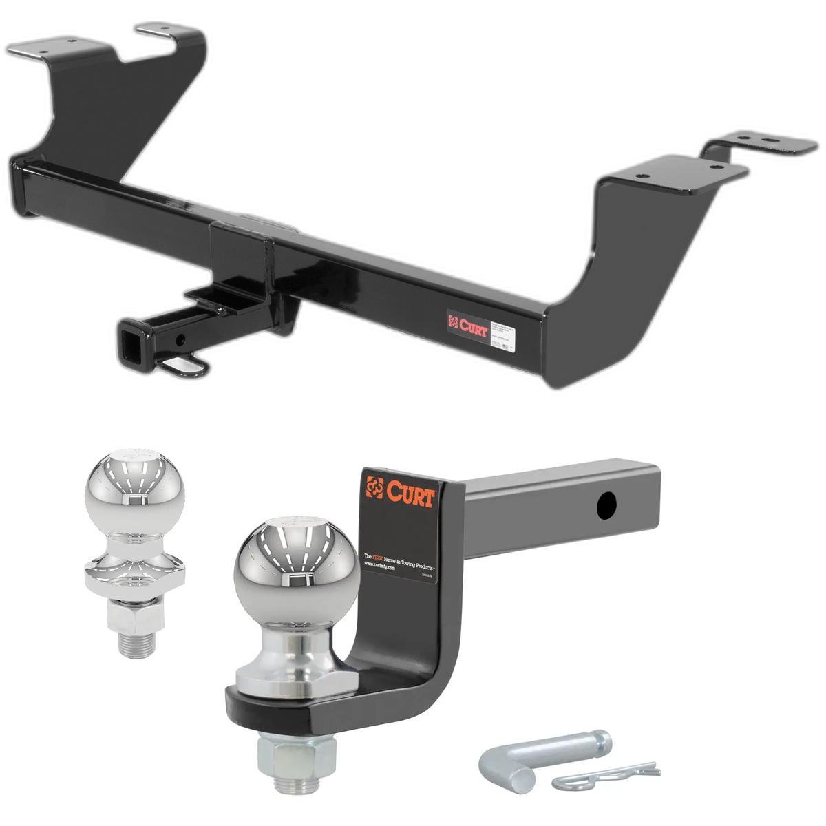2006-2009 Pontiac G6 Sedan Class 2 Trailer Hitch, 1-1/4" Receiver + 2" Ball + 1-7/8" Ball Kit thumbnail 0