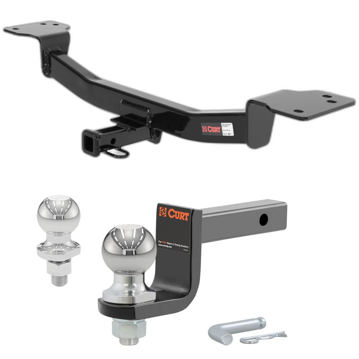 2005-2009 Hyundai Tucson All Class 2 Trailer Hitch, 1-1/4" Receiver + 2" Ball + 1-7/8" Ball Kit thumbnail 0