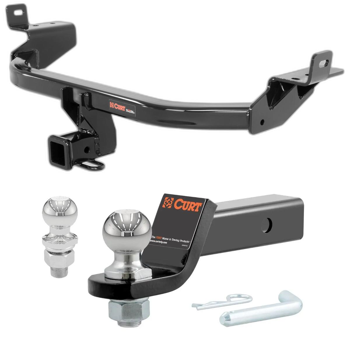 2014-2018 Jeep Cherokee Sport CURT Class 3 Trailer Hitch, 2" Receiver + 2" Ball + 1-7/8" Ball Kit thumbnail 0