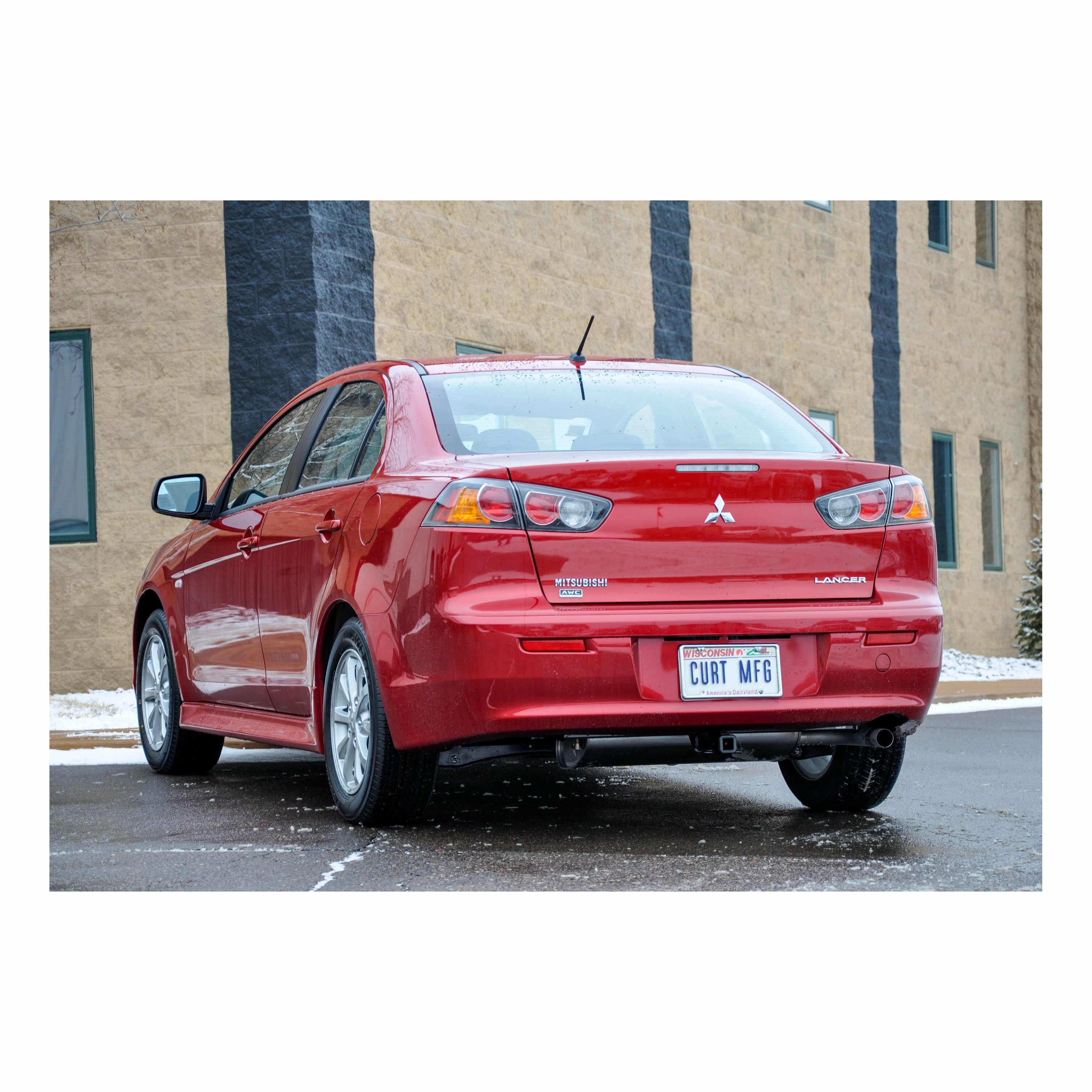 2010-2015 Mitsubishi Lancer Evolution MR, Excluding Fore to Aft Mufflers Class 1 Trailer Hitch, 1-1/4" Ball Mount thumbnail 1