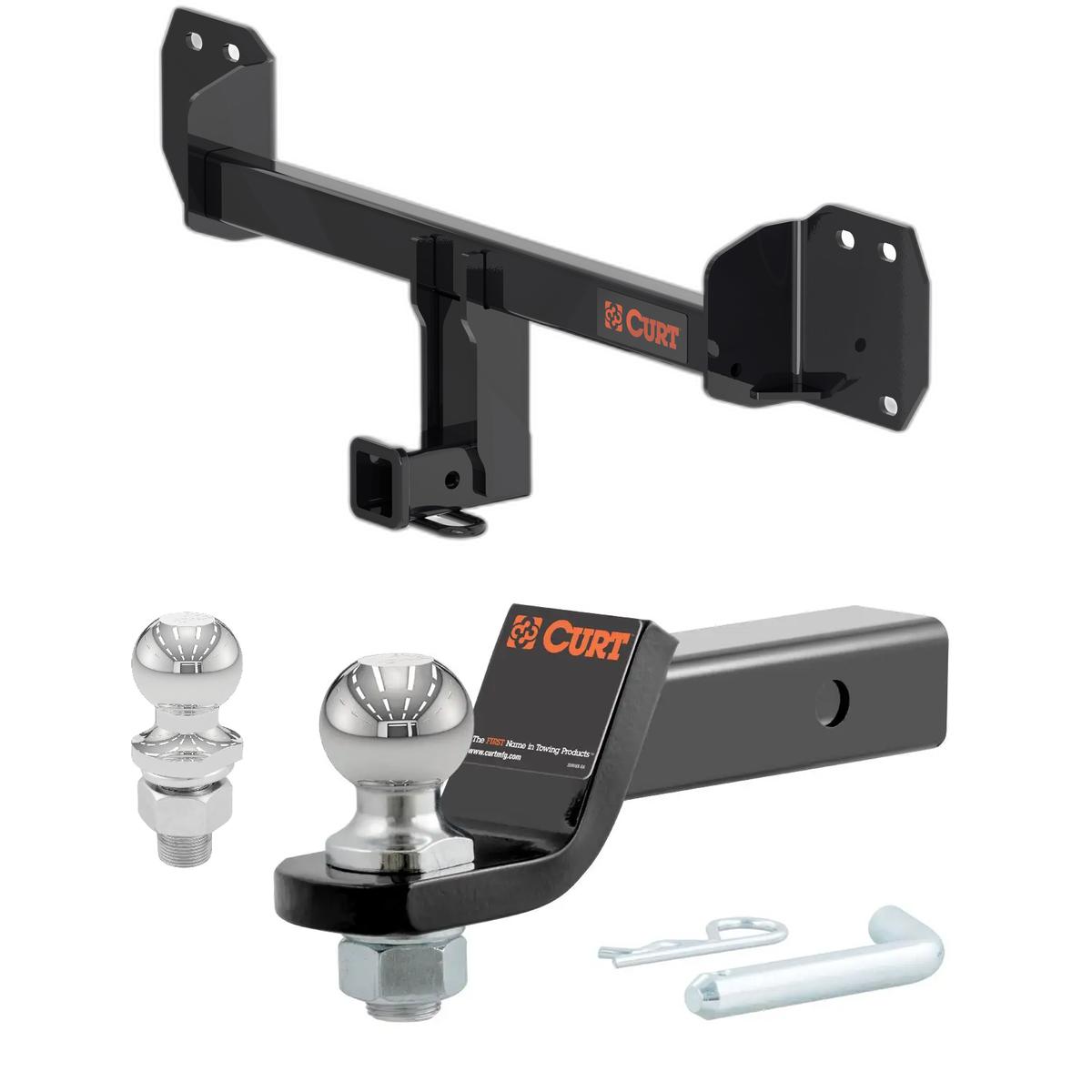 2021-2025 Volvo XC40 Recharge All CURT Class 3 Trailer Hitch, 2" Receiver + 2" Ball + 1-7/8" Ball Kit thumbnail 0