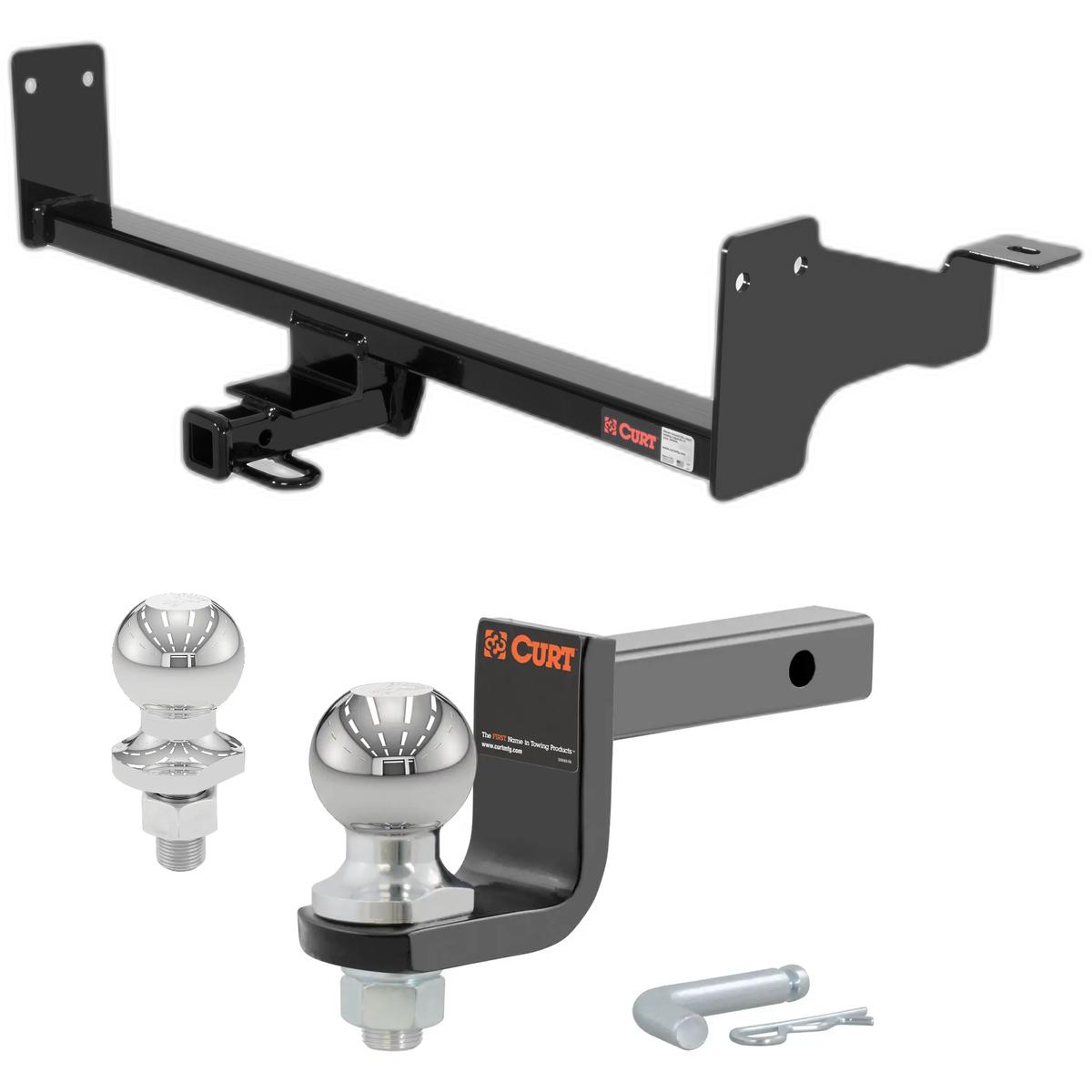 2007-2010 Chrysler Sebring Sedan Class 2 Trailer Hitch, 1-1/4" Receiver + 2" Ball + 1-7/8" Ball Kit thumbnail 0
