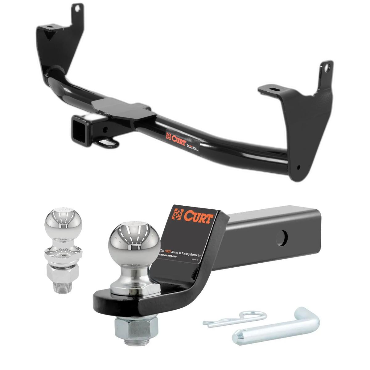 2016-2021 Fiat 500X Excluding Trekking CURT Class 3 Trailer Hitch, 2" Receiver + 2" Ball + 1-7/8" Ball Kit thumbnail 0