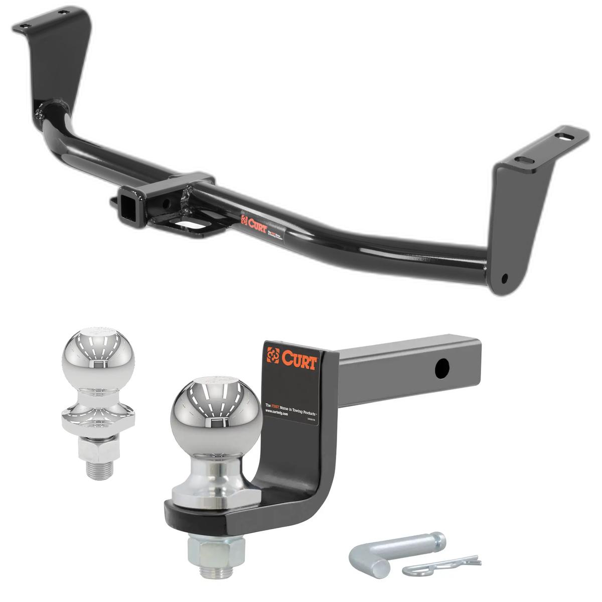 2003-2019 Toyota Corolla Sedan Class 1 Trailer Hitch, 1-1/4" Receiver + 2" Ball + 1-7/8" Ball Kit thumbnail 0