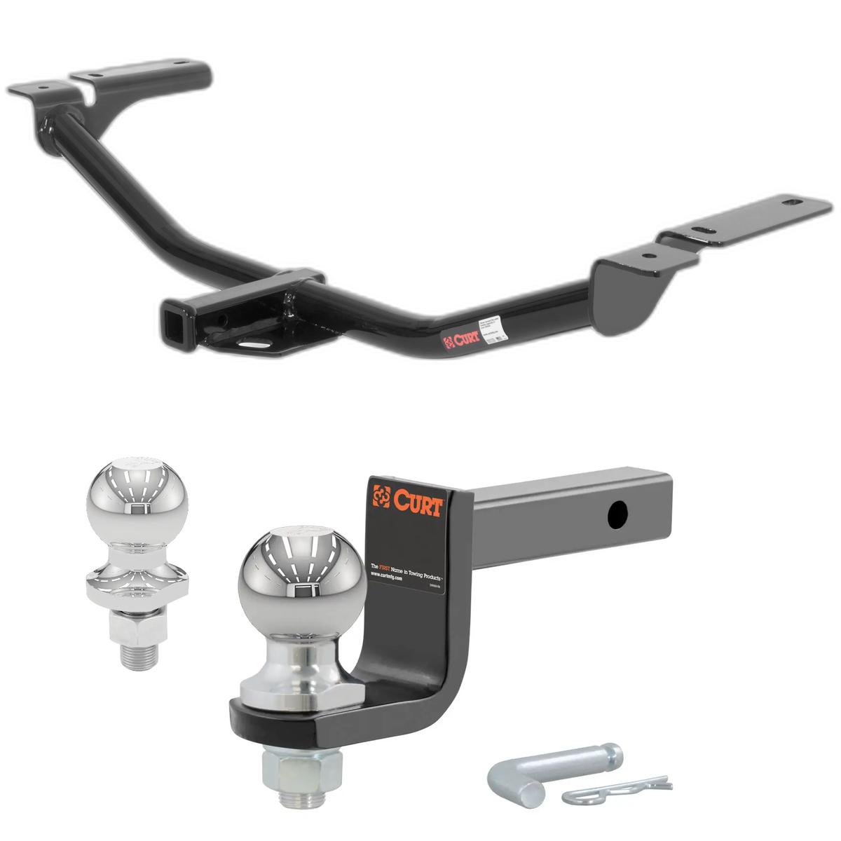2007-2008 Ford Edge All Class 2 Trailer Hitch, 1-1/4" Receiver + 2" Ball + 1-7/8" Ball Kit thumbnail 0