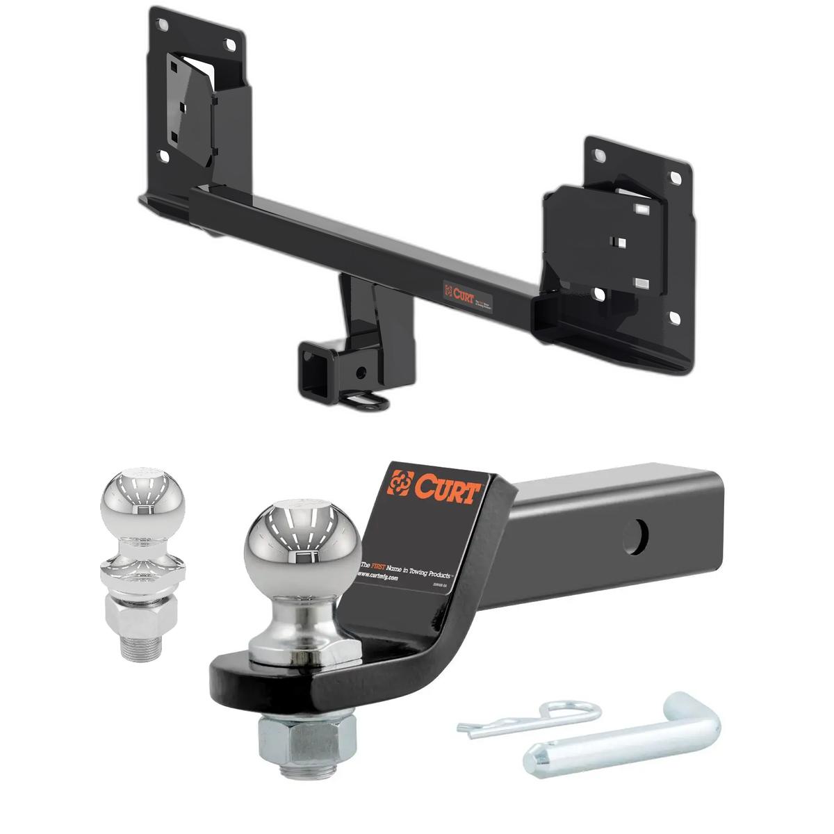 2017-2023 Tesla 3 All CURT Class 3 Trailer Hitch, 2" Receiver + 2" Ball + 1-7/8" Ball Kit thumbnail 0