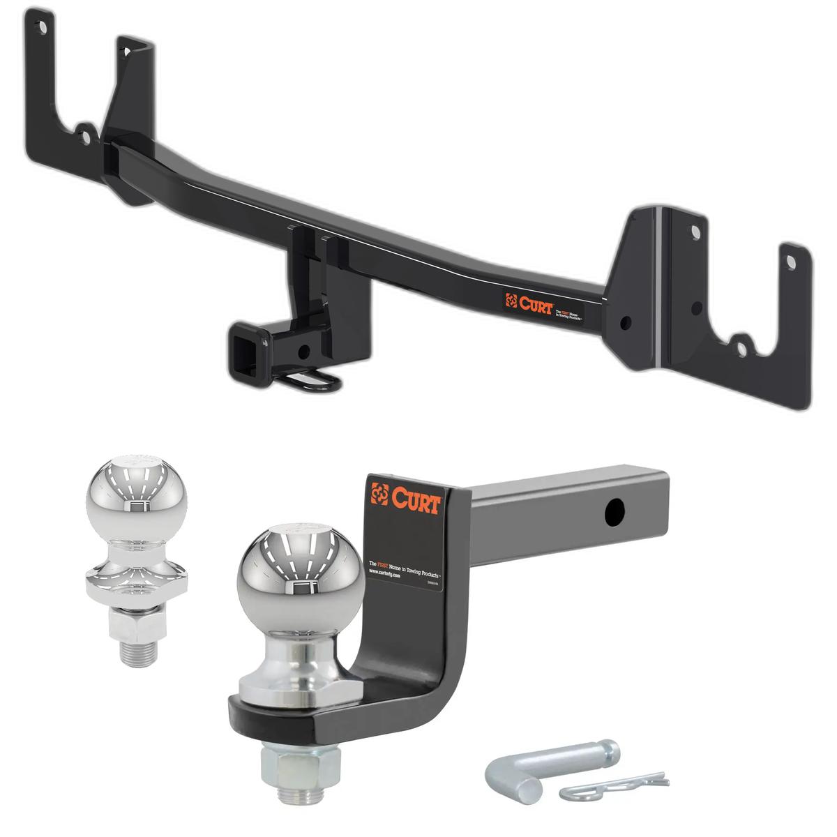 2012-2017 Toyota Prius C All Class 1 Trailer Hitch, 1-1/4" Receiver + 2" Ball + 1-7/8" Ball Kit thumbnail 0