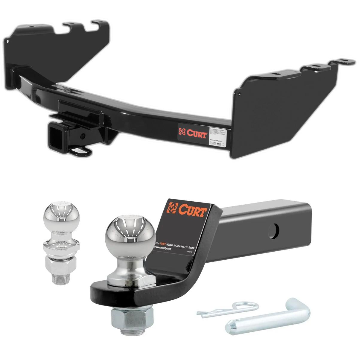 2007-2018 Chevrolet Silverado 1500 Excluding roll pan bumper, Tommy Gate lift or 10 in. drop bumper CURT Class 4 Trailer Hitch, 2" Receiver + 2" Ball + 1-7/8" Ball Kit thumbnail 0