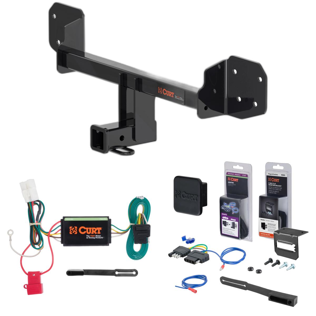 10 - 19 Subaru Outback Wagon Curt 2" Class 3 Trailer Tow Hitch + 5-Flat Wiring Kit Tow Boat/Utility Trailer with Surge Brakes 13410 thumbnail 0