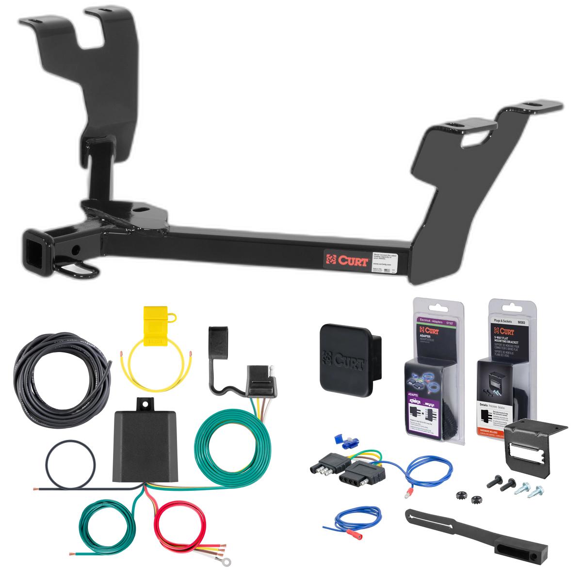 05 - 07 Subaru Outback Sedan Curt 1-1/4" Class 2 Trailer Tow Hitch + 5-Flat Wiring Kit Tow Boat/Utility Trailer with Surge Brakes 12284 thumbnail 0