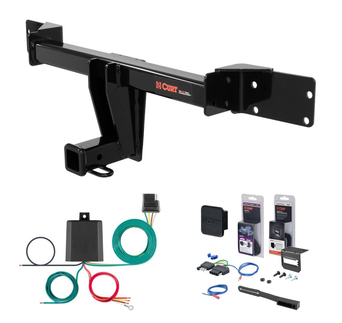 2015 - 2020 Mercedes-Benz GLA250 Curt 2" Class 3 Trailer Tow Hitch + 5-Flat Wiring Kit Tow Boat/Utility Trailer with Surge Brakes 13197 thumbnail 0