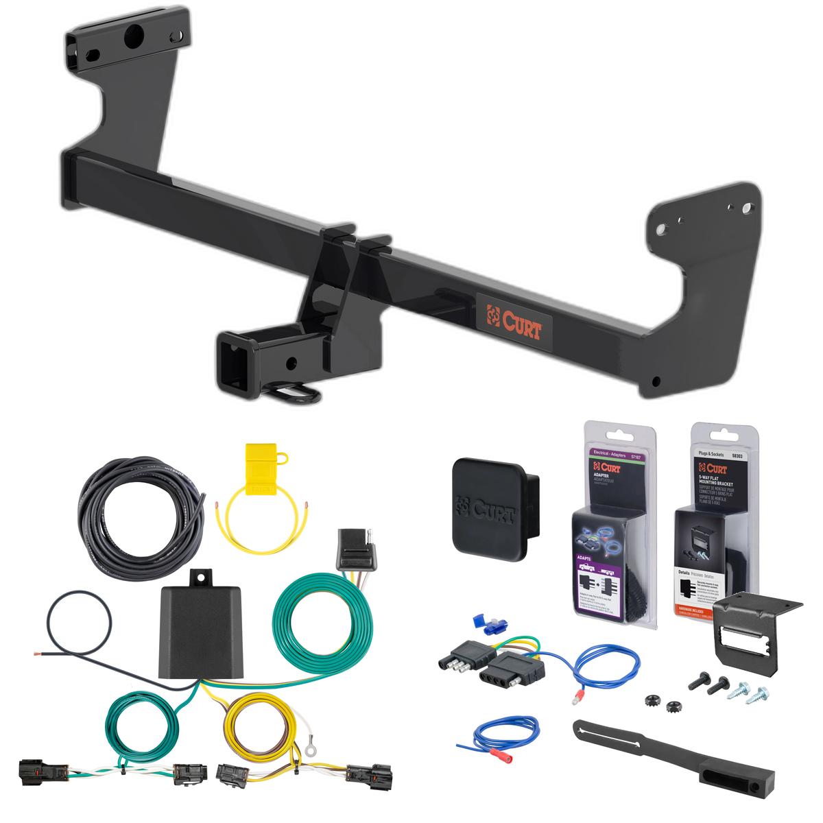 22 - 24 Kia EV6 Curt 2" Class 3 Trailer Tow Hitch + 5-Flat Wiring Kit Tow Boat/Utility Trailer with Surge Brakes 13603 thumbnail 0