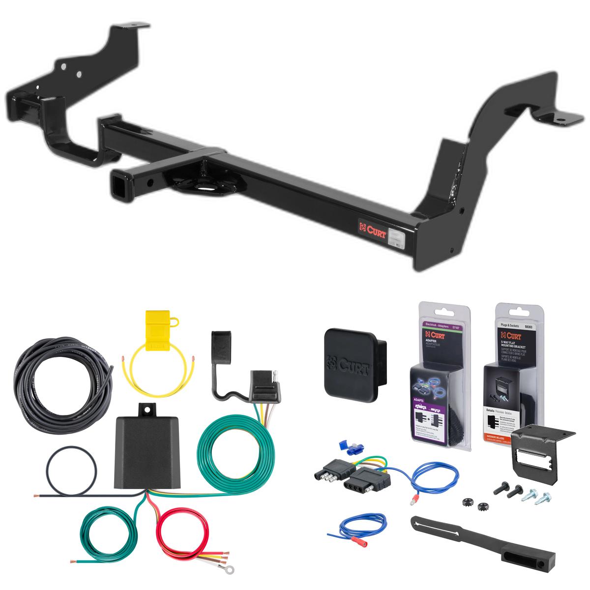00 - 04 Subaru Outback Sedan Curt 1-1/4" Class 2 Trailer Tow Hitch + 5-Flat Wiring Kit Tow Boat/Utility Trailer with Surge Brakes 12270 thumbnail 0