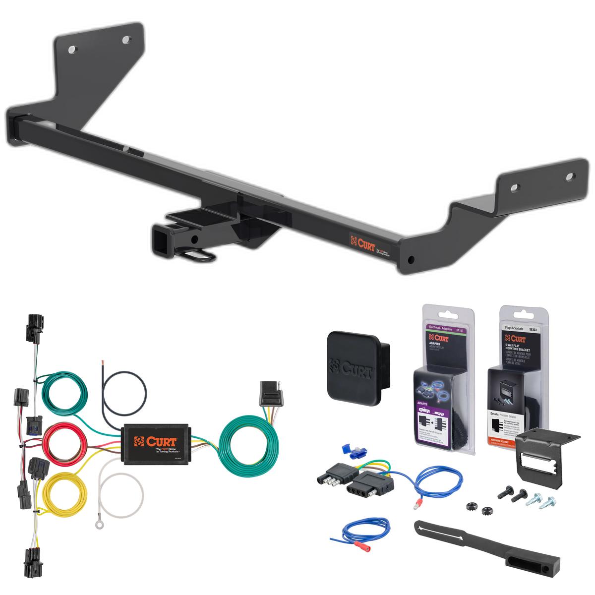 2019 Kia Forte Sedan Curt 1-1/4" Class 1 Trailer Tow Hitch + 5-Flat Wiring Kit Tow Boat/Utility Trailer with Surge Brakes 11615 thumbnail 0