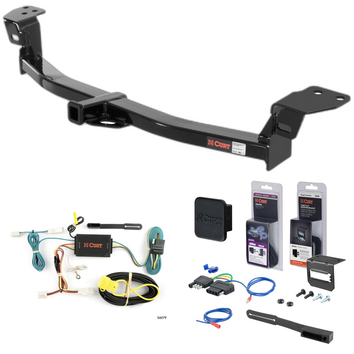 07 - 11 Toyota Camry Hybrid Only (Excluding SE) Curt 1-1/4" Class 2 Trailer Tow Hitch + 5-Flat Wiring Kit Tow Boat/Utility Trailer with Surge Brakes 12343 thumbnail 0