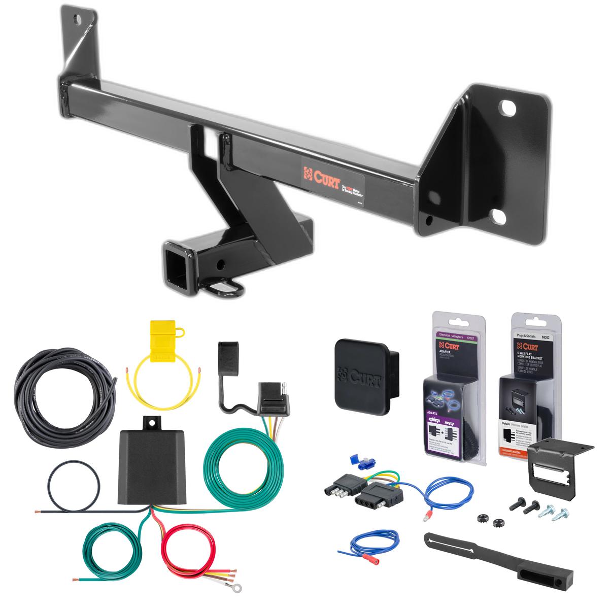 17 - 21 Mercedes-Benz GLC43 AMG Curt 2" Class 3 Trailer Tow Hitch + 5-Flat Wiring Kit Tow Boat/Utility Trailer with Surge Brakes 13290 thumbnail 0