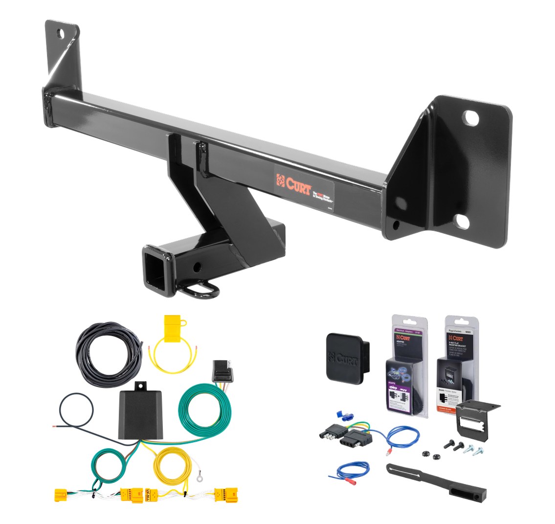 2017 - 2021 Mercedes-Benz GLC43 AMG Curt 2" Class 3 Trailer Tow Hitch + 5-Flat Wiring Kit Tow Boat/Utility Trailer with Surge Brakes 13290 thumbnail 0