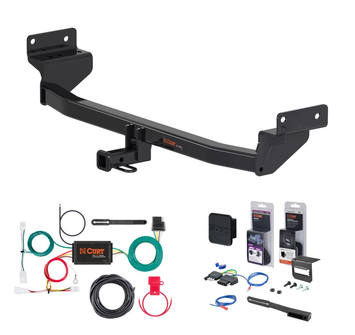 2017 - 2022 Kia Niro Excluding plug-in and EV models Curt 1-1/4" Class 2 Trailer Tow Hitch + 5-Flat Wiring Kit Tow Boat/Utility Trailer with Surge Brakes 12171 thumbnail 0
