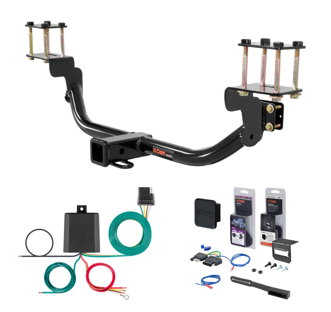 2013 - 2015 Mercedes-Benz GLK250 Curt 2" Class 3 Trailer Tow Hitch + 5-Flat Wiring Kit Tow Boat/Utility Trailer with Surge Brakes 13155 thumbnail 0