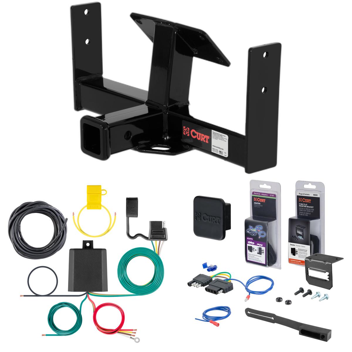 02 - 08 Mercedes-Benz G500 Curt 2" Class 3 Trailer Tow Hitch + 5-Flat Wiring Kit Tow Boat/Utility Trailer with Surge Brakes 13318 thumbnail 0