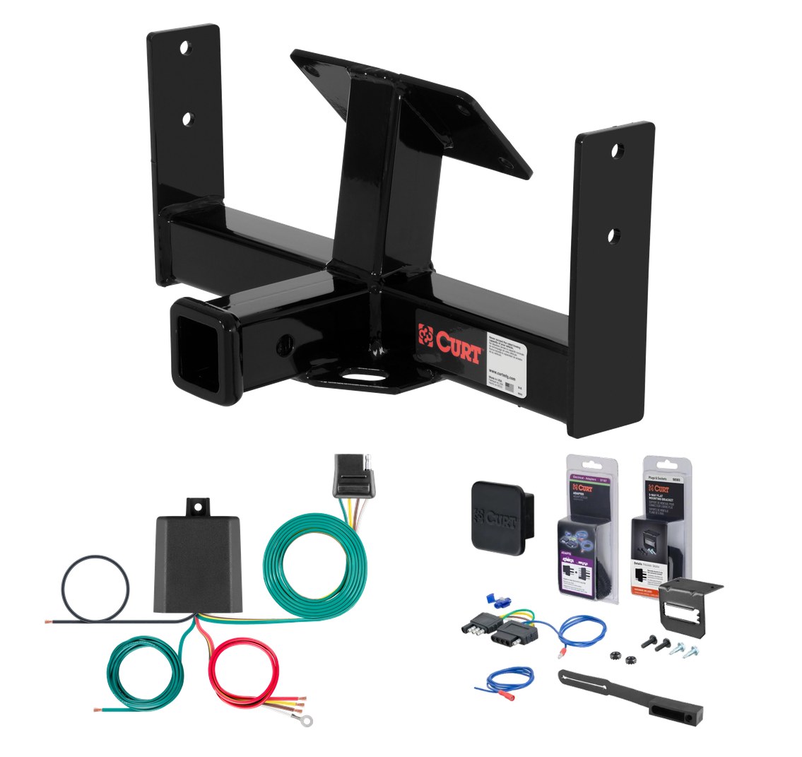 2002 - 2008 Mercedes-Benz G500 Curt 2" Class 3 Trailer Tow Hitch + 5-Flat Wiring Kit Tow Boat/Utility Trailer with Surge Brakes 13318 thumbnail 0