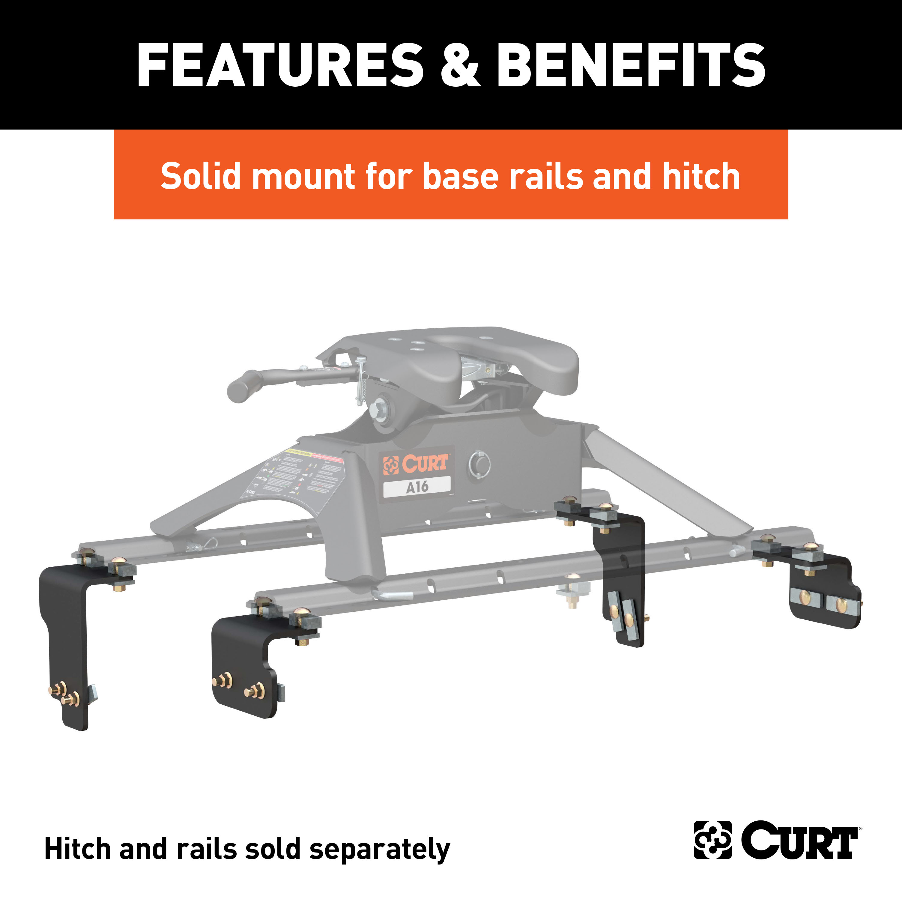 CURT Custom 5th Wheel Brackets, Select Nissan Titan Fifth Wheel Trailer Hitch Bracket thumbnail 1