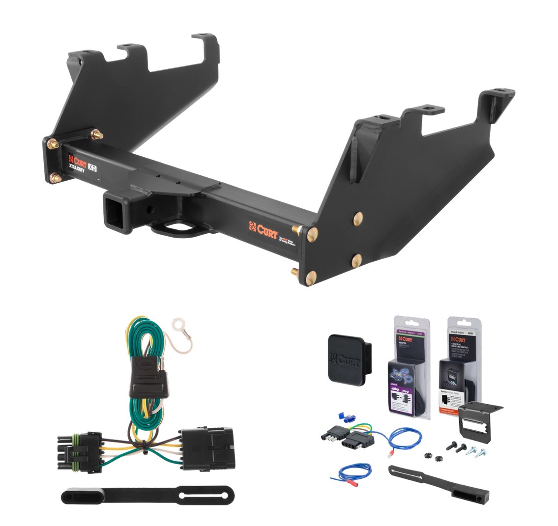 1988 - 2000 GMC K2500 With 10" step bumper Curt 2" Class 5 Trailer Tow Hitch + 5-Flat Wiring Kit Tow Boat/Utility Trailer with Surge Brakes 15317 thumbnail 0