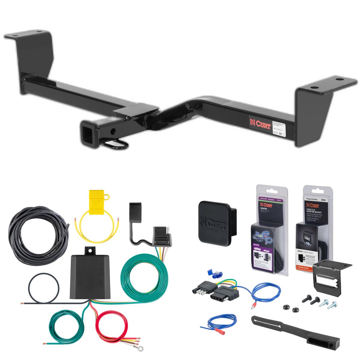 92 - 95 Toyota Paseo Curt 1-1/4" Class 1 Trailer Tow Hitch + 5-Flat Wiring Kit Tow Boat/Utility Trailer with Surge Brakes 11285 thumbnail 0