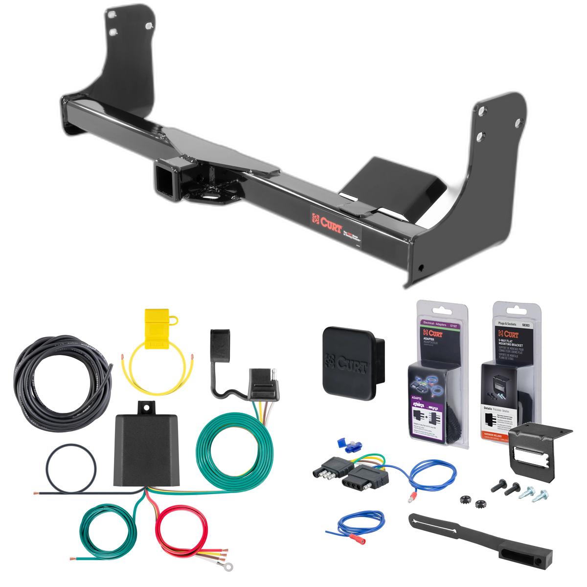 16 - 23 Mercedes-Benz Metris Curt 2" Class 3 Trailer Tow Hitch + 5-Flat Wiring Kit Tow Boat/Utility Trailer with Surge Brakes 13276 thumbnail 0