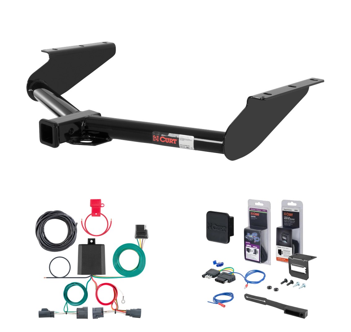 2009 - 2012 Jeep Liberty Curt 2" Class 3 Trailer Tow Hitch + 5-Flat Wiring Kit Tow Boat/Utility Trailer with Surge Brakes 13245 thumbnail 0
