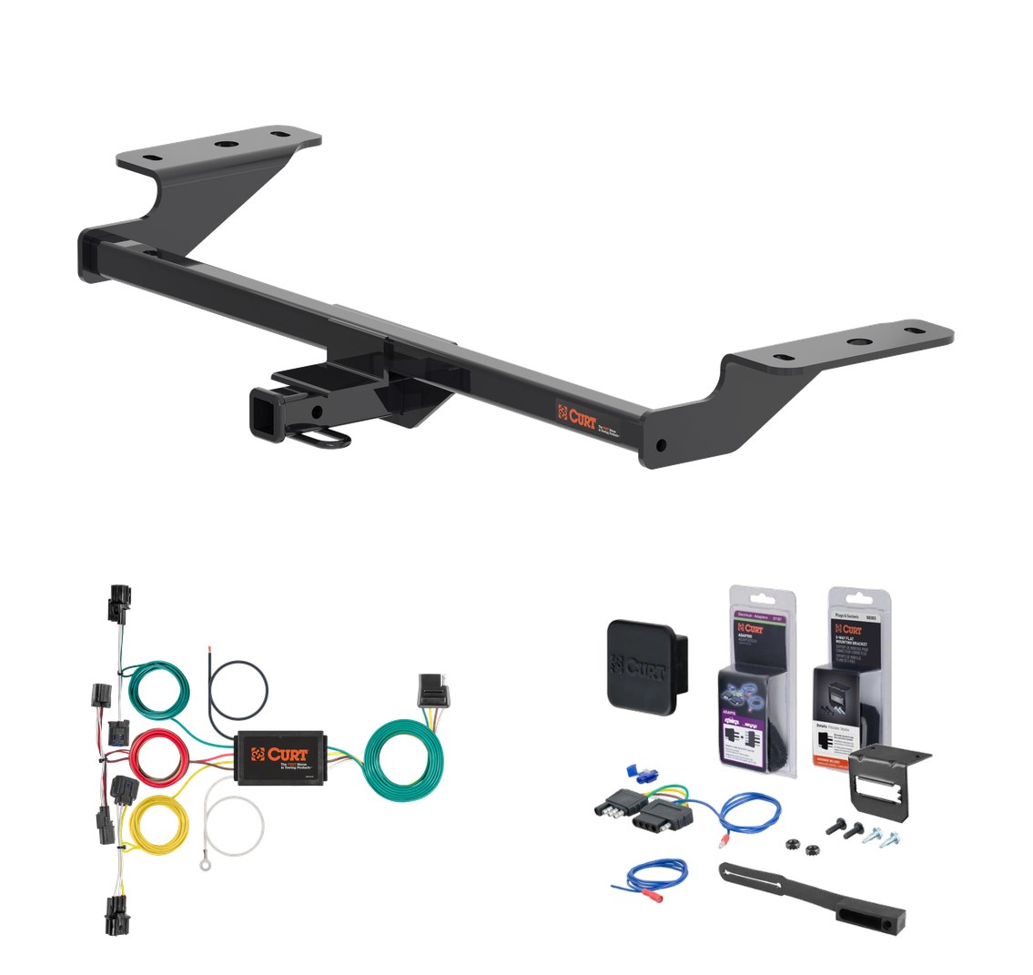 2020 - 2024 Kia Forte Sedan, excluding GT Curt 1-1/4" Class 1 Trailer Tow Hitch + 5-Flat Wiring Kit Tow Boat/Utility Trailer with Surge Brakes 11620 thumbnail 0