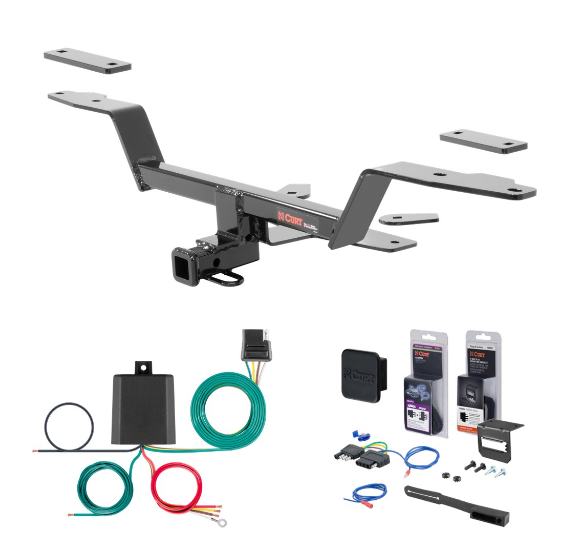 2017 - 2025 Audi A4 Quattro Sedan, excluding S Line Curt 1-1/4" Class 1 Trailer Tow Hitch + 5-Flat Wiring Kit Tow Boat/Utility Trailer with Surge Brakes 11448 thumbnail 0