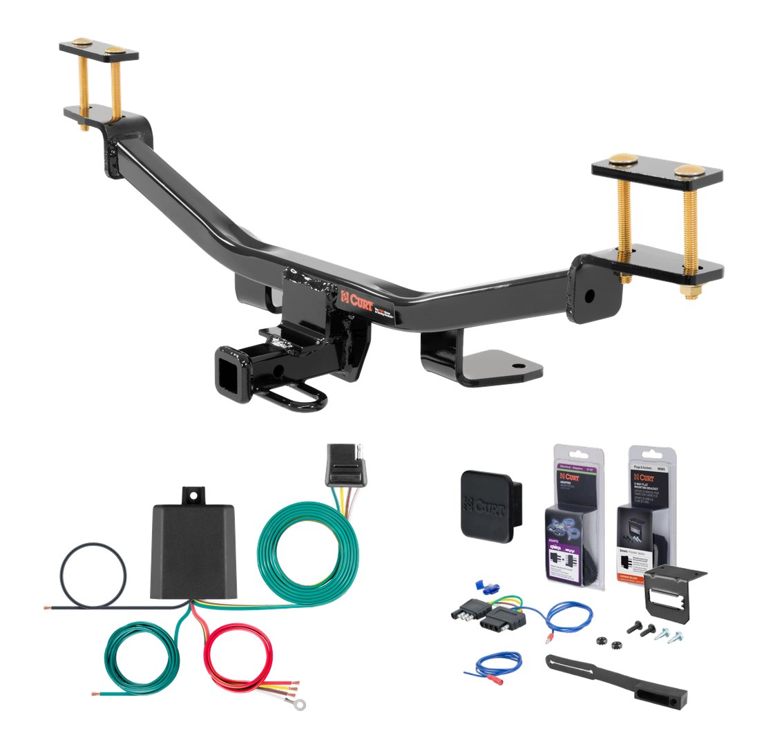 2009 - 2016 Audi A4 Quattro Sedan Curt 1-1/4" Class 1 Trailer Tow Hitch + 5-Flat Wiring Kit Tow Boat/Utility Trailer with Surge Brakes 11186 thumbnail 0