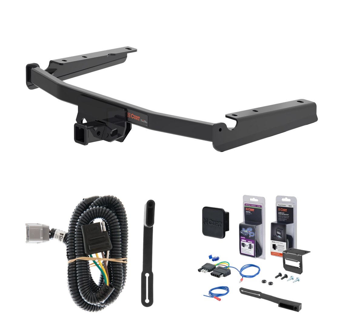 2020 - 2026 Toyota Highlander Curt 2" Class 3 Trailer Tow Hitch + 5-Flat Wiring Kit Tow Boat/Utility Trailer with Surge Brakes 13453 thumbnail 0