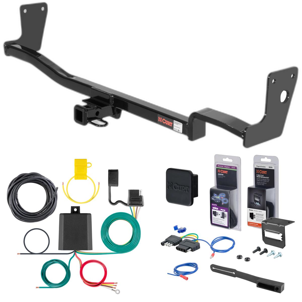 01 - 06 Kia Optima Curt 1-1/4" Class 1 Trailer Tow Hitch + 5-Flat Wiring Kit Tow Boat/Utility Trailer with Surge Brakes 11216 thumbnail 0