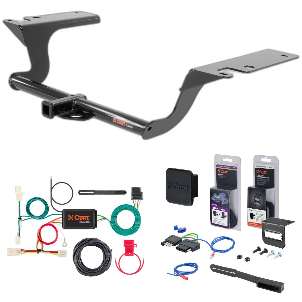 16 - 20 Kia Optima Curt 1-1/4" Class 1 Trailer Tow Hitch + 5-Flat Wiring Kit Tow Boat/Utility Trailer with Surge Brakes 11402 thumbnail 0